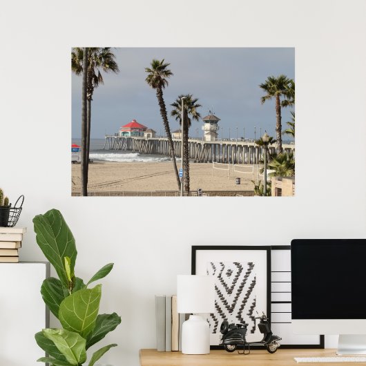 HUNTINGTON BEACH PIER POSTER (Thuiskantoor)
