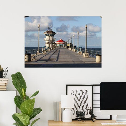 Huntington Beach Pier Poster (Thuiskantoor)