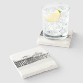 Huntington Beach Pier Stenen Onderzetter (Zijkant)