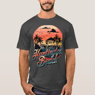 Huntington Beach Pier  Sunset Surfboard Sur T-shirt
