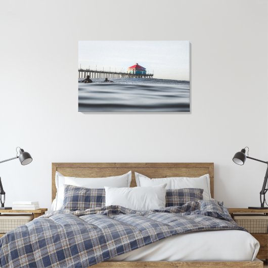 Huntington Beach Pier Surfers Streted Canvas Art (Insitu (Slaapkamer))