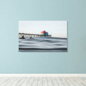 Huntington Beach Pier Surfers Streted Canvas Art Afdruk (Insitu (Houten vloer))