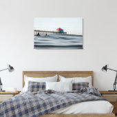 Huntington Beach Pier Surfers Streted Canvas Art Afdruk (Insitu (Slaapkamer))
