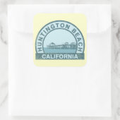 Huntington Beach Pier Vierkante Sticker (Tas)