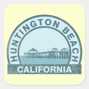 Huntington Beach Pier Vierkante Sticker
