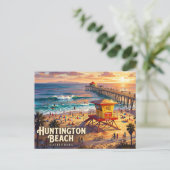 Huntington Beach Pier VS Briefkaart (Staand voorkant)