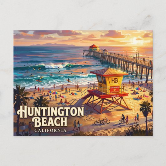 Huntington Beach Pier VS Briefkaart (Voorkant)