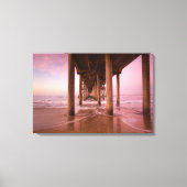 Huntington Beach Pier Zonsondergang (Canvas) Canvas Afdruk (Voorkant)