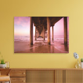 Huntington Beach Pier Zonsondergang (Canvas) Canvas Afdruk (Insitu (Woonkamer))