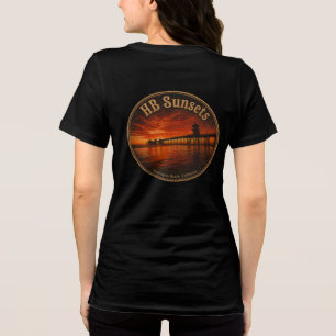 Huntington Beach Pier Zonsondergang - John Minar Tri-Blend Shirt
