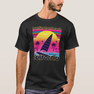Huntington Beach Retro 80s Stijl Souvenir Beach T-shirt
