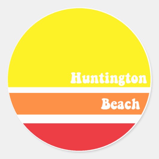 Huntington Beach retro sticker (Voorkant)