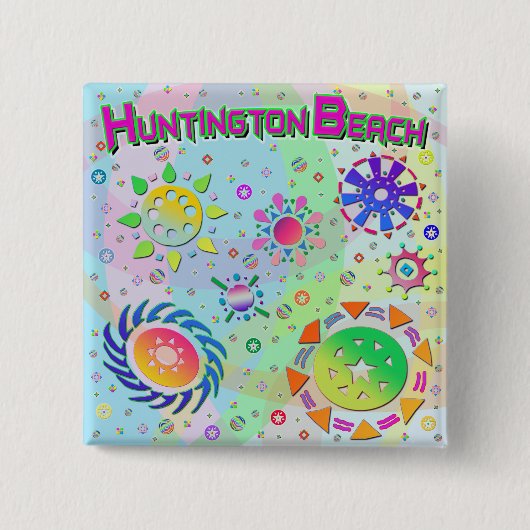 Huntington Beach Seven Suns & Energy Button (Voorkant)