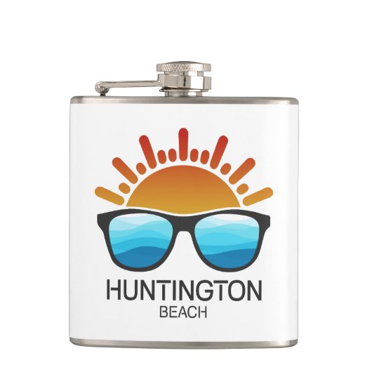 Huntington Beach South Carolina Zonnebril Heupfles (Voorkant)