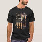 Huntington Beach Summer Sunset American Flag T-shirt (Voorkant)