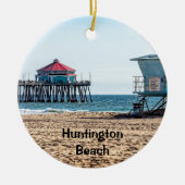 Huntington Beach Sunset & Pier Holiday Ornament (Voorkant)