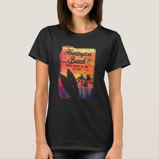 Huntington Beach Surf City California  Surf T-shirt (Voorkant)