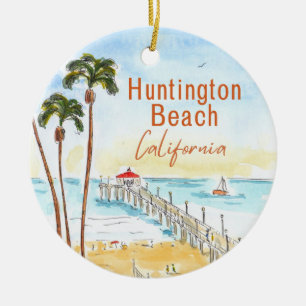 Huntington Beach Surf City USA Californië Keramisch Ornament