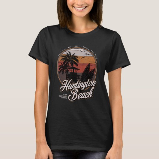 Huntington Beach Surf City West Coastu2019s Wildes T-shirt (Voorkant)