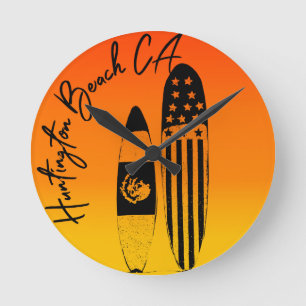 Huntington Beach Surfboards en Zonsondergangen Ronde Klok
