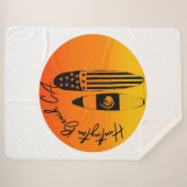 Huntington Beach Surfboards en Zonsondergangen Sherpa Deken (Voorkant (horizontaal))
