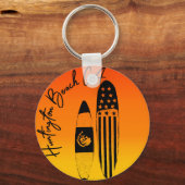 Huntington Beach Surfboards en Zonsondergangen Sleutelhanger (Voorkant)