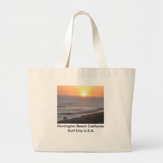 Huntington Beach "Surfersstad" Grote Tote Bag (Voorkant)