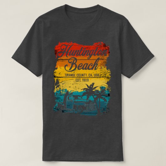  Huntington Beach Surfing Life Oranje graaf T-shirt (Design voorkant)