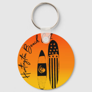 Huntington Beach Surfplanken en zonsondergangen Sleutelhanger