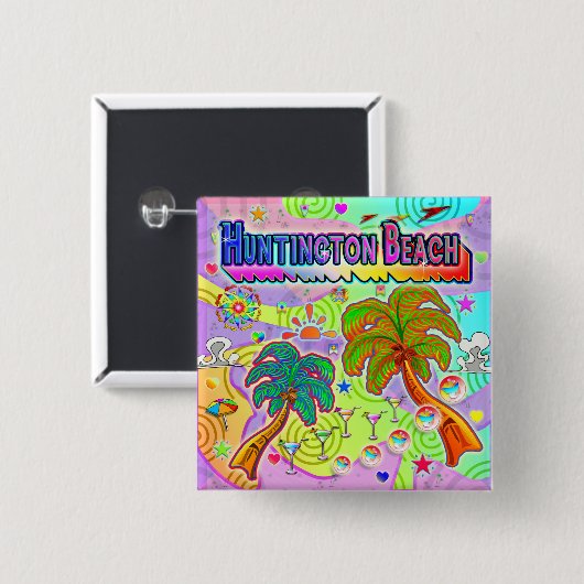 Huntington Beach Vacation Target Button (Voorkant /achterkant)