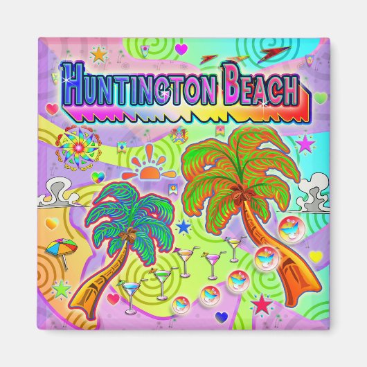 Huntington Beach Vacation Target Magnet (Voorkant)