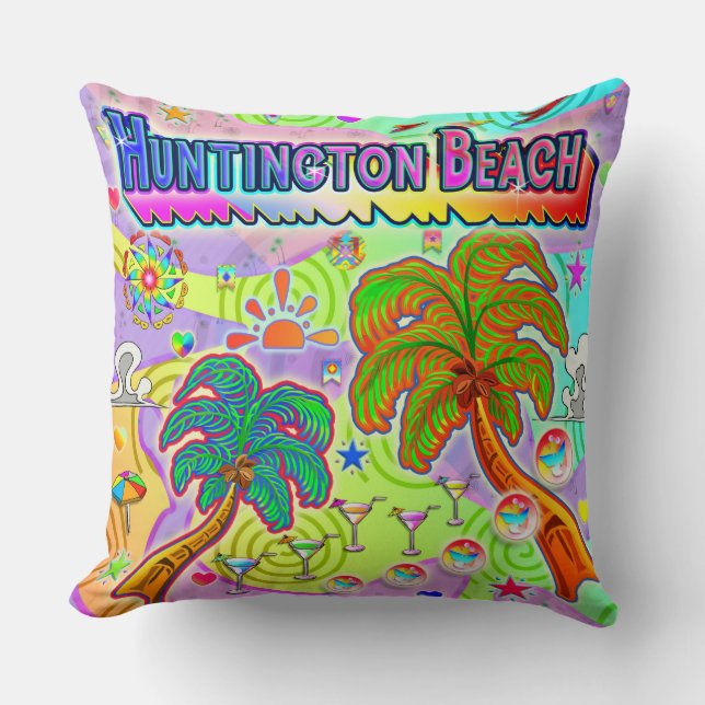 Huntington Beach Vakantie Target Kussen (Voorkant)