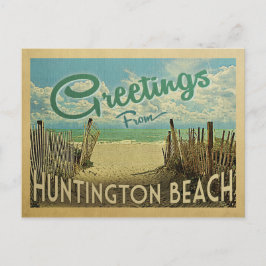 Huntington Beach Vintage Travel Briefkaart