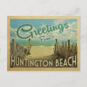 Huntington Beach Vintage Travel Briefkaart (Voorkant)
