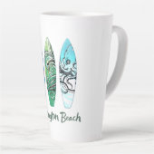 Huntington Beach Watercolor Surfboards Latte Mok (Rechterhoek)