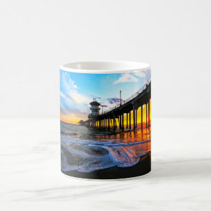 Huntington Beach Zonsondergang Koffiemok