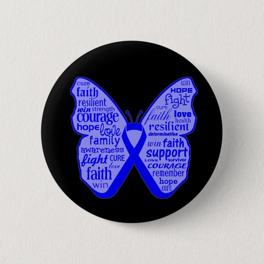 Huntington Disease Butterfly Ribbon Ronde Button 5,7 Cm (Voorkant)