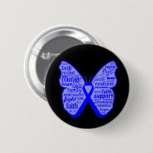 Huntington Disease Butterfly Ribbon Ronde Button 5,7 Cm (Voorkant /achterkant)