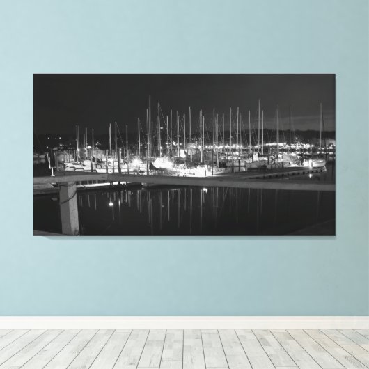 Huntington Harbor, New York Canvas Afdruk (Insitu (Houten vloer))