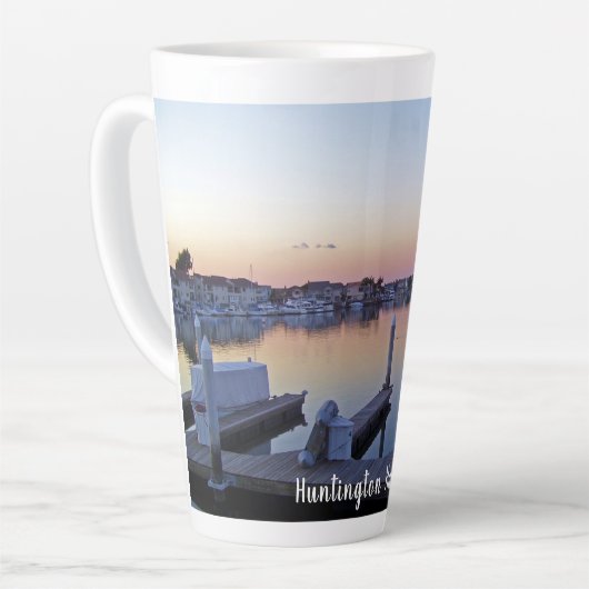 Huntington Harbour Sunset Latte Mok (Linkerhoek)