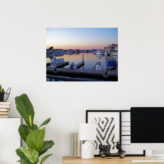 Huntington Harbour Sunset Poster (Thuiskantoor)