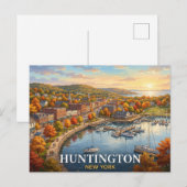 Huntington New York Reizen Briefkaart (Voorkant / Achterkant)