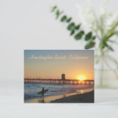 Huntington-strand bij Sunset Briefkaart (Staand voorkant)
