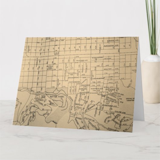 Huntington, Vintage Kaart WV (Voorkant)