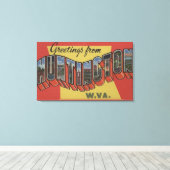 Huntington, West Virginia - Grote Letter-scènes Canvas Afdruk (Insitu (Houten vloer))