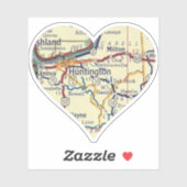  Huntington WV-kaart Sticker (Vel)