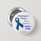 Huntington's Button ter ondersteuning van de ziekt (Voorkant /achterkant)