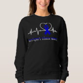Huntington's Disease Awareness Butterfly Blue Ribb Trui (Voorkant)