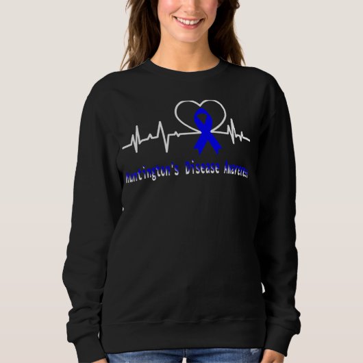 Huntington's Disease Awareness Butterfly Blue Ribb Trui (Voorkant)