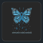Huntington's Disease Awareness Butterfly Vierkante Sticker<br><div class="desc">Huntington's Disease Awareness Butterfly</div>